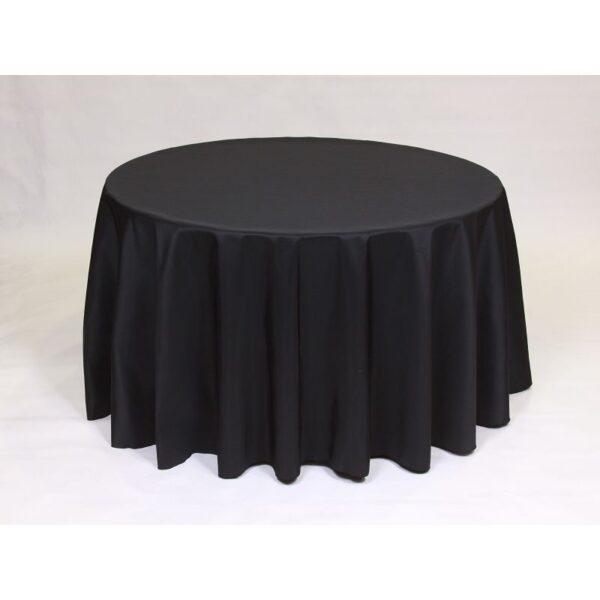 Solid Polyester Linen - Black