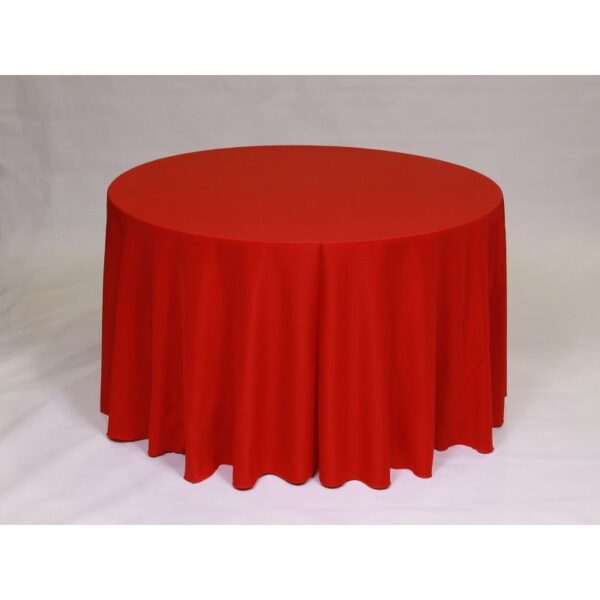 Solid Polyester Linen - Holiday Red