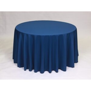 Solid Polyester Linen - Navy