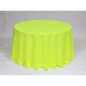 Solid Polyester Linen - Neon Yellow