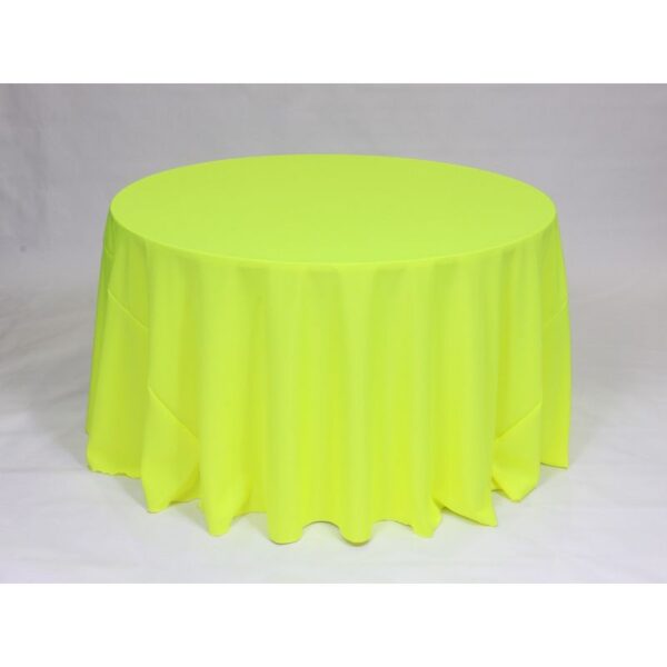 Solid Polyester Linen - Neon Yellow