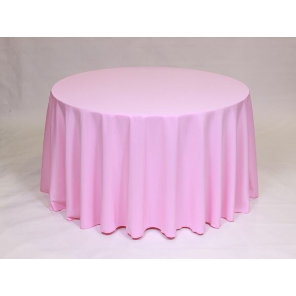 Solid Polyester Linen - Pink Balloon