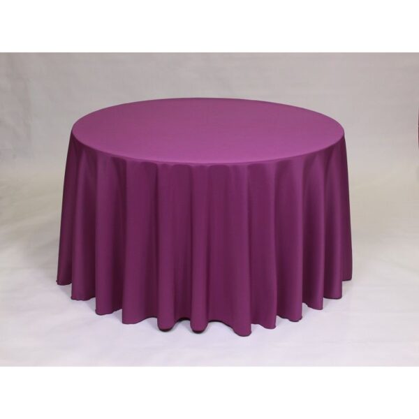 Solid Polyester Linen - Plum