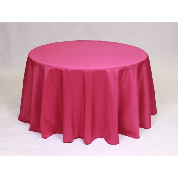 Solid Polyester Linen - Raspberry