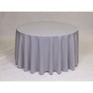 Solid Polyester Linen - Silver