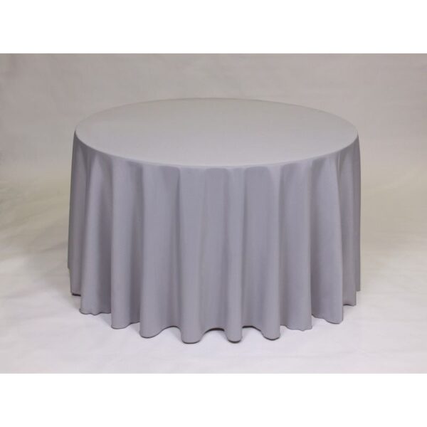Solid Polyester Linen - Silver