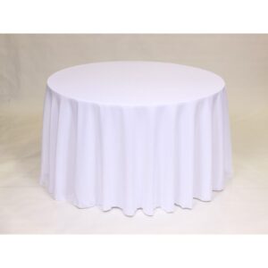 Solid Polyester Linen - White